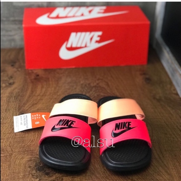 NWT Nike Benassi Duo Ultra Slide Sunset Glow RoseW - Picture 6 of 8